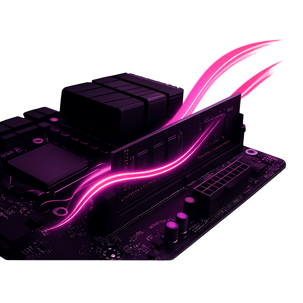 Componentes de computadora iluminados